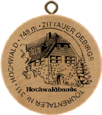 Turistická známka č. 311 - HOCHWALD 749 m. ZITTAUER GEBIRGE