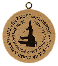 Turistická známka č. 627 - Dřevěný kostel Dobříkov
