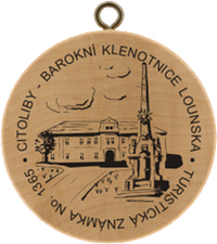 Turistická známka č. 1365 - Obec Cítoliby - barokní klenotnice Lounska