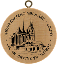 Turistická známka č. 849 - Chrám sv. Mikuláše, Louny