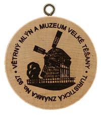 Turistická známka č. 937 - Větrný mlýn a muzeum Velké Těšany