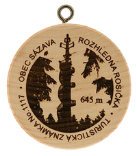Turistická známka č. 1117 - Rosička - obec Sázava