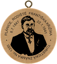 Turistická známka č. 1355 - Plánice - F. Křižík