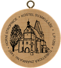 Turistická známka č. 1497 - Horní Stropnice, kostel sv. Mikuláše