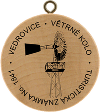 Turistická známka č. 1841 - Vedrovice - větrné kolo