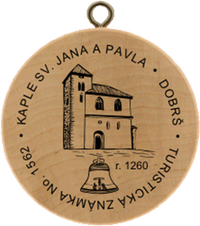Turistická známka č. 1562 - Dobrš, kaple sv. Jana a Pavla