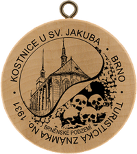 Turistická známka č. 1931 - Kostnice u sv. Jakuba - Brno