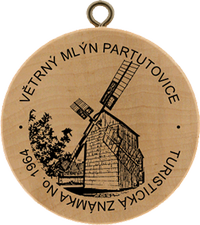 Turistická známka č. 1964 - Větrný mlýn Partutovice