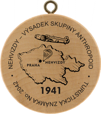 Turistická známka č. 2042 - Nehvizdy - výsadek skupiny ANTHROPOID