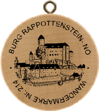Turistická známka č. 214 - BURG RAPPOTTENSTEIN- NÖ