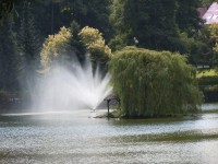 Kudówa zdrój - fontánka na rybníčku