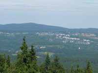 výhled z rozhledny na německý kopec Auersberg
