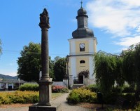 13 Libice nad Doubravou, kostel a mariánský sloup