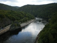 Pohled z hráze slapské přehrady