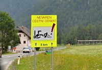 Slovinsko - Julské Alpy: nebezpečný silniční úsek