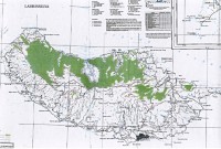 Madeira: mapa původních vavřínových lesů (laurissilva)