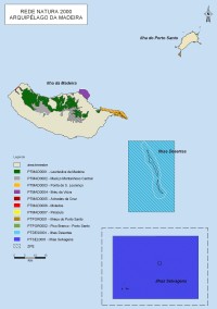 Madeira: mapa chráněných území