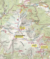 Rakousko - Schneeberg: mapa pohoří (zdroj: Kompass mapy)
