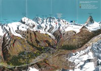 Švýcarsko - Walliské Alpy: mapa tras okolo Zermattu