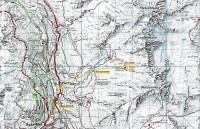 Švýcarsko - Walliské Alpy: mapa Saas-Grund - Kreuzboden - Hohsaas