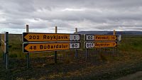 Island: značení dopravních směrů
