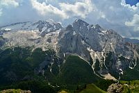 Itálie - Dolomity: Marmolada od chaty Rifugio Viel Dal Pan
