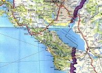 Černá Hora: Skadarské jezero - mapa