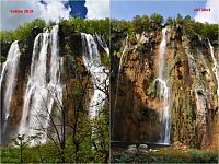 Chorvatsko: Plitvická jezera - srovnání stejných míst na jaře a na podzim