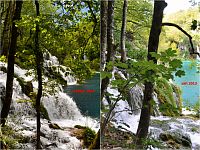 Chorvatsko: Plitvická jezera - srovnání stejných míst na jaře a na podzim