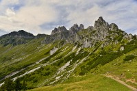 Rakousko - Dachstein: Gosaukamm - pohled od chaty Hofpürglhütte na severozápad