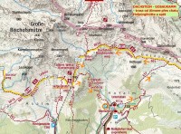 Rakousko - Dachstein: Gosaukamm - mapa trasy (zdroj: Kompass mapy)