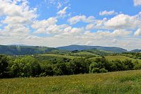 Bílé Karpaty - Moravské Kopanice: pohled z Machnáče k Velké Javorině a Velkému Lopeníku