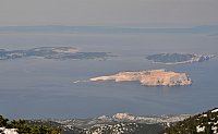 Chorvatsko - Velebit: Veliki Zavižan - pohled na ostrovy Sv. Grgur, Goli otok, Rab - Lopar