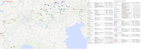 Itálie - lyžařská střediska - mapa a popis