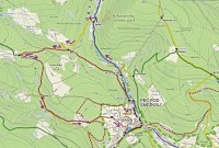 Krkonoše mapa trasy: Pec pod Sněžkou - Modrý důl - Zelený důl - Pec pod Sněžkou