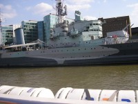 HMS Belfast - lehký křižník britského válečného námořnictva Royal Navy na Temži v Londýně