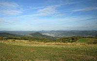 Výhled z Javorského vrchu na Děčín.