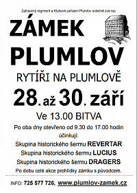 Plakát na akci RYTÍŘI NA PLUMLOVĚ