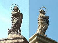 Tuchoměřice, Panna Maria Immaculata - originál cca v r. 1965  X  současná replika