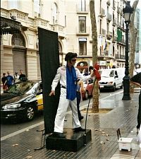 Živé sochy - Las Ramblas, Barcelona, Španělsko