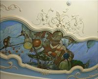 Freska na stropě Cukrárny Myšák