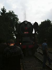 Příjezd parního vlaku do Kojetína (bohužel jsem měla slunce do "protivky")