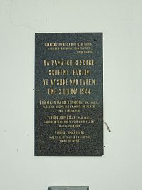Pamětní deska členům paravýsadku "Barium" (Vysoká nad Labem)
