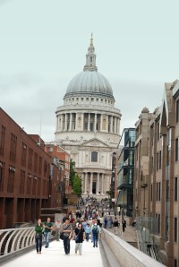 Londýn - Lávka Milenium a katedrála sv. Pavla