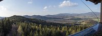 Panorama od hlavního vrcholu na Lázeňský vrch, Žárovec, Ucháč k Mravenečníku