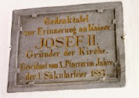 Pamětní deska na císaře Josefa II.