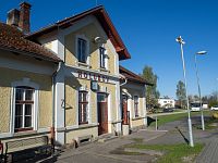 Nádraží v Holubově v nové fasádě Velikonoční Kleť 2025