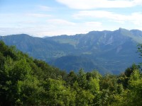 pohled na sočské údolí, vpravo Krn