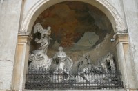Znojmo - kaplička u kapucínského kláštera zobrazující výjev z Olivetské hory