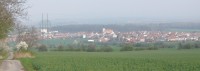 Z Nákla pohled do obce Milotice